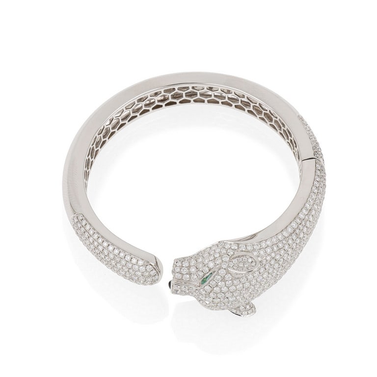 Elegante bracciale in oro bianco, una pantera (1 of 4)