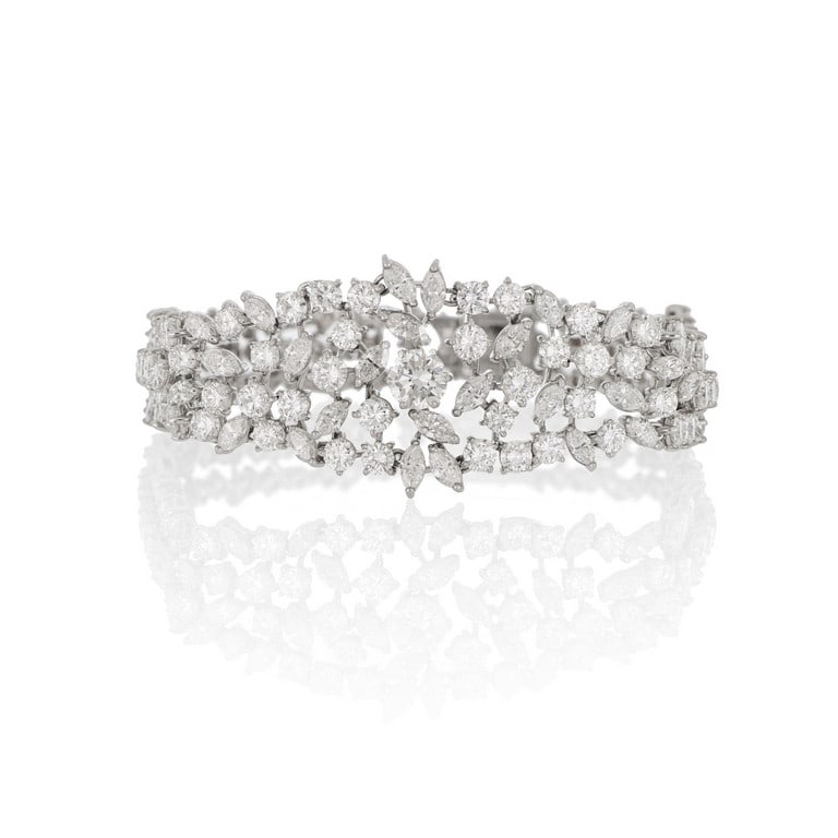 Elegante bracciale in oro bianco e diamanti, la (1 of 3)