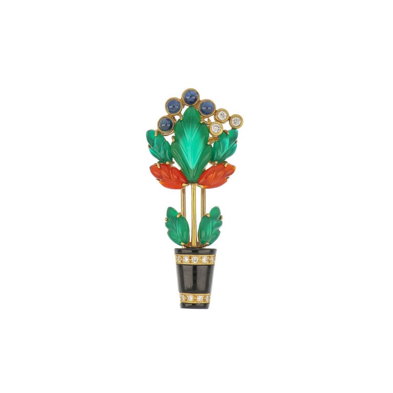 CARTIER - Rara ed elegante spilla "Tuttifrutti", (1 of 1)