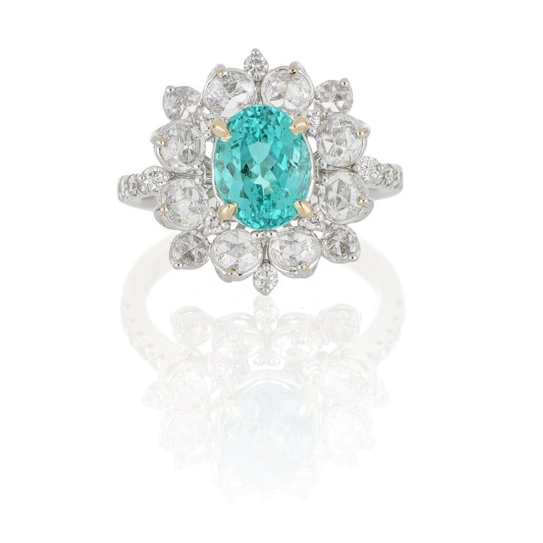 Importante anello in oro bianco con diamanti di (1 of 4)