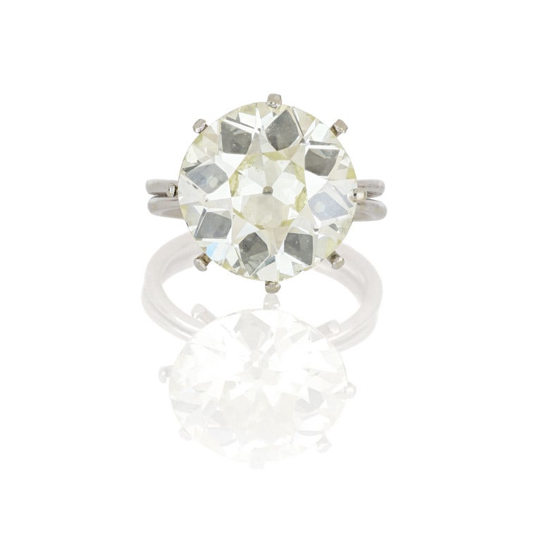 Importante anello solitario in oro bianco con (1 of 4)