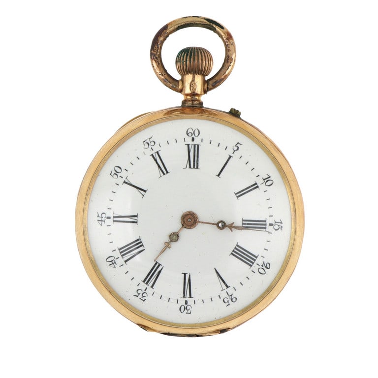 DUBOIS Piccolo orologio da tasca in oro rosso (1 of 1)