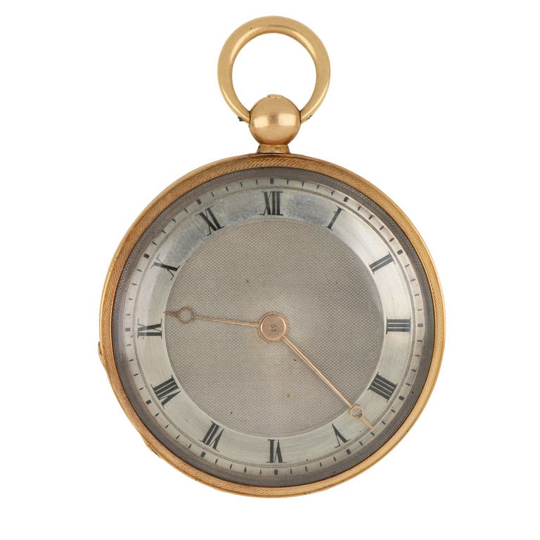 VACHERON A GENEVE Orologio da tasca del XIX: VACHERON A GENEVE Orologio da tasca del XIX secolo, in oro rosso, quadrante argenté con lavorazione godronata, sfere breguet, indici romani. Al momento bloccato. Diametro 46 mm. Peso 45,21 g.