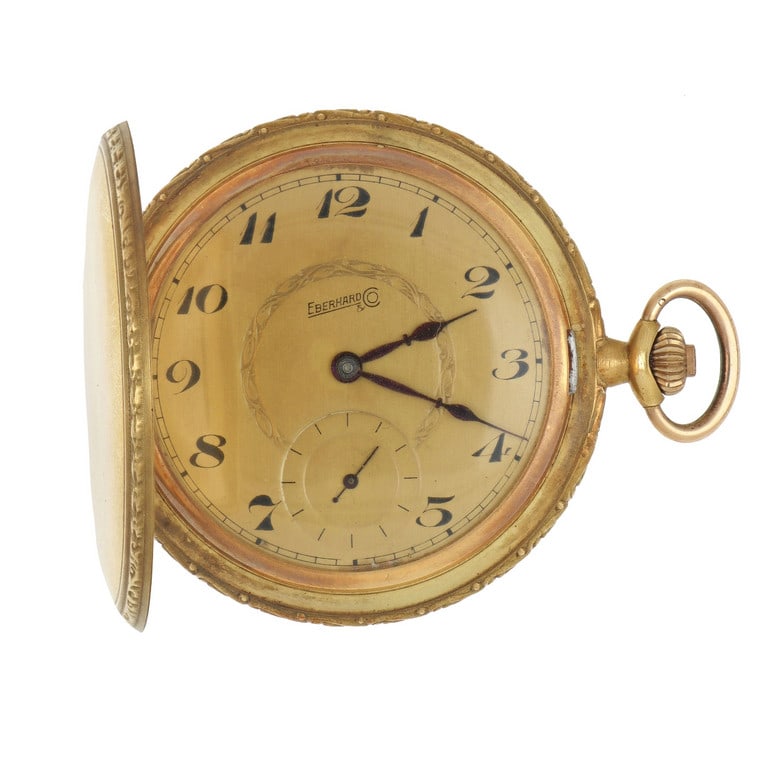 EBERHARD Orologio da tasca in oro giallo a tripla (1 of 1)