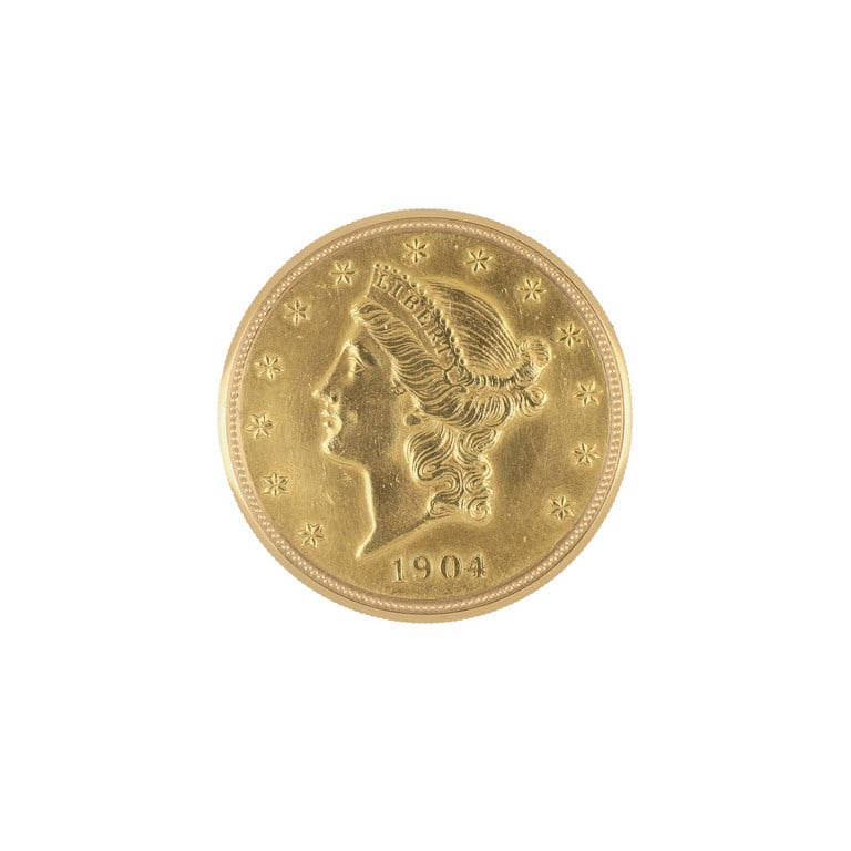 VACHERON & CONSTANTIN Stupendo esemplare di Coin: VACHERON & CONSTANTIN Stupendo esemplare di Coin Watch, su 20$ Liberty Head Double Eagle del 1904. Stupendo Movimento VC 1003/1 ultrapiatto in perfette condizioni. Stato di conservazione della moneta 