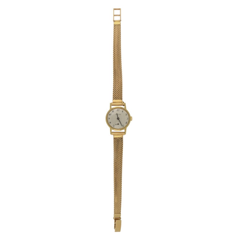 ZENITH Orologio da donna in oro giallo, solo: ZENITH Orologio da donna in oro giallo, solo tempo con movimento meccanico a carica manuale, cinturino in oro. Marciante. Peso 21,60 g.