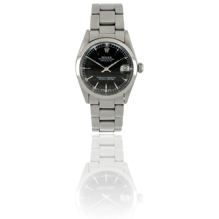 ROLEX - Orologio per signora in acciaio modello: ROLEX - Orologio per signora in acciaio modello datejust ref. 6824, diametro 31 mm, movimento meccanico a carica automatica, vetro plastica e scatto lento della data, caratterizzato da fascinoso quadr