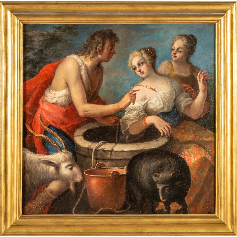Scuola veneta sec.XVII "Giacobbe e Rachele al (1 of 2)