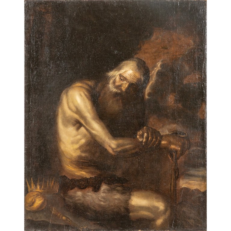 Scuola napoletana sec.XVII "Santo eremita" (1 of 2)