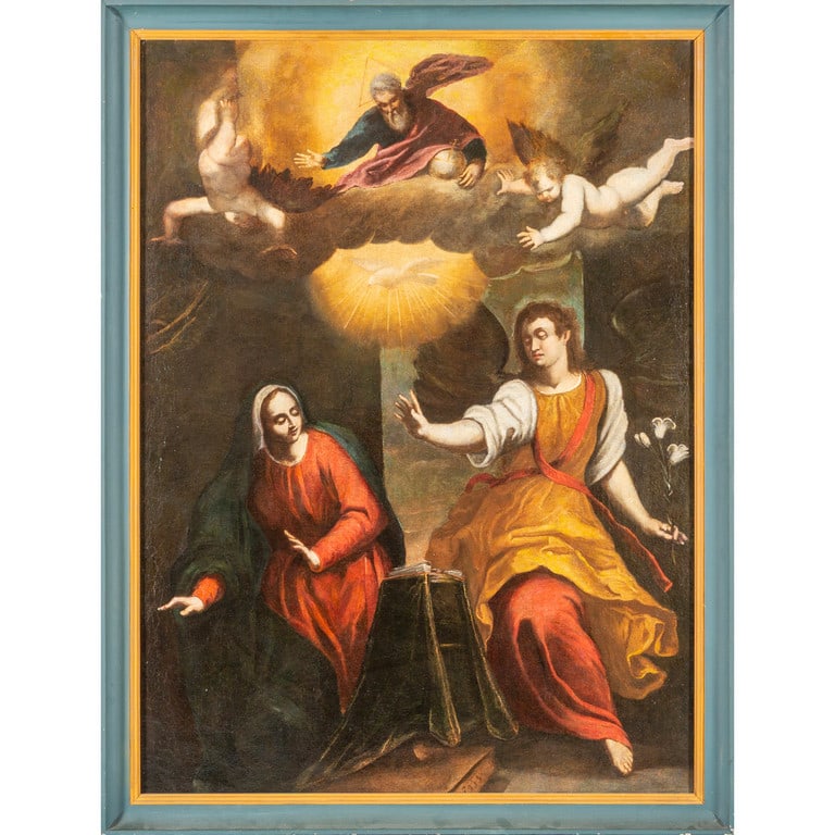 Scuola napoletana sec.XVII "Annunciazione" olio, (1 of 2)