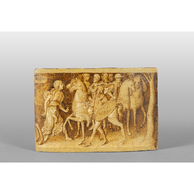 Elemento di scatola in legno raffigurante scena (1 of 2)