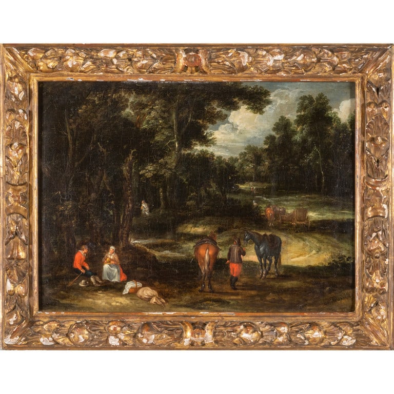 Scuola lombarda sec.XVIII "Paesaggio animato" (1 of 2)