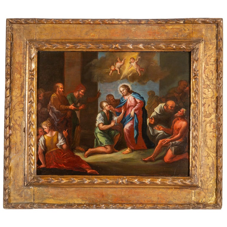 Scuola emiliana sec.XVIII "Sacra Famiglia con San (1 of 2)