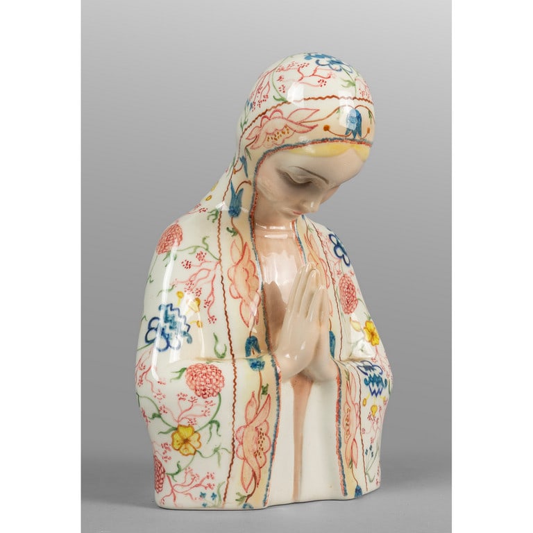 Madonna con Bambino placca in maiolica, f.ta (1 of 2)