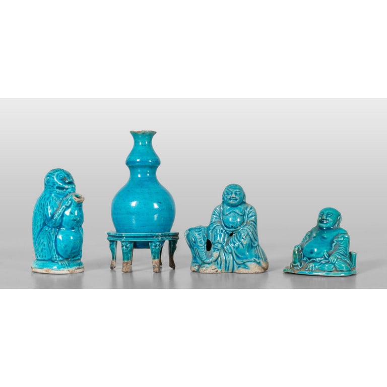 Quattro oggetti blu di Cina, sec.XVIII h.cm.da (1 of 1)