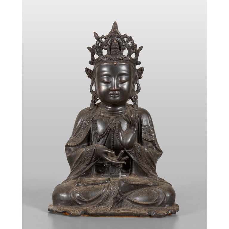 Grande Buddha in metallo brunito cm.26x39: Grande Buddha in metallo brunito cm.26x39