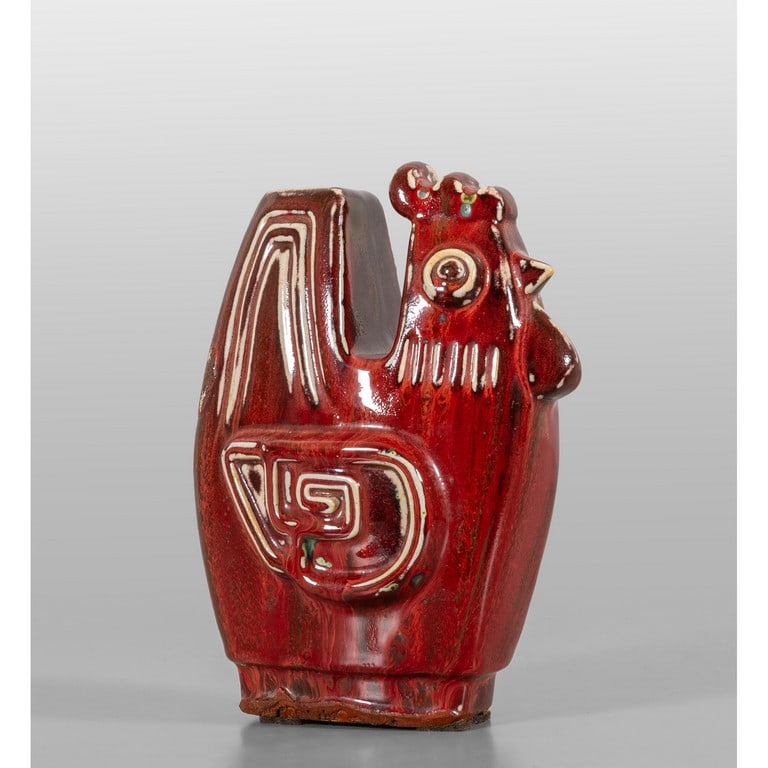 Gallo in ceramica sangue di bue, (1 of 2)
