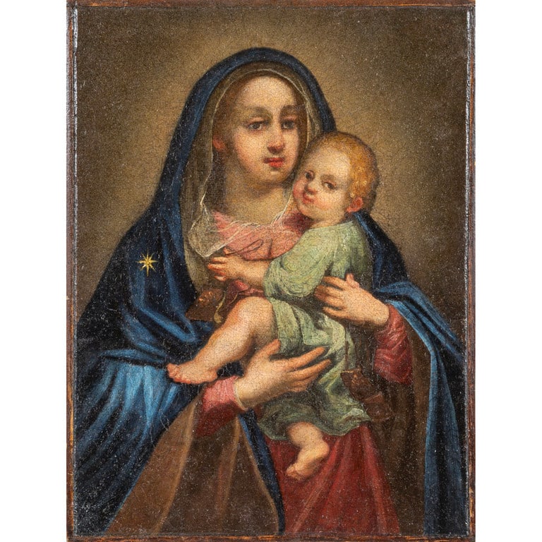 Madonna con Bambino olio, sec.XVIII cm. (1 of 2)