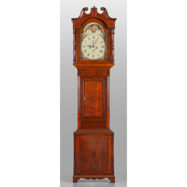 Orologio a torre in rovere intarsiato in legni (1 of 4)