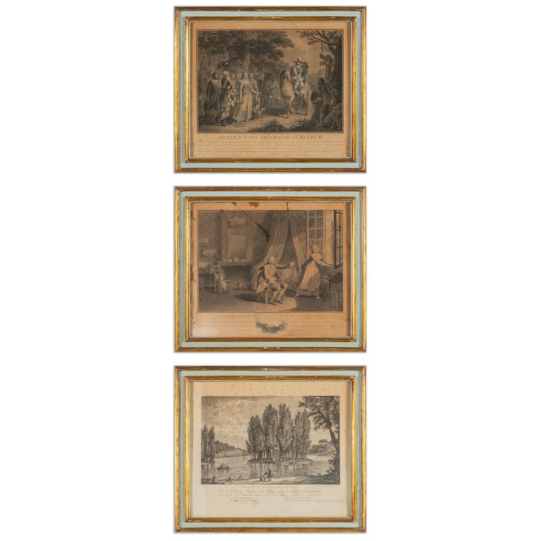 Scene di genere tre stampe, cornici in legno (1 of 4)
