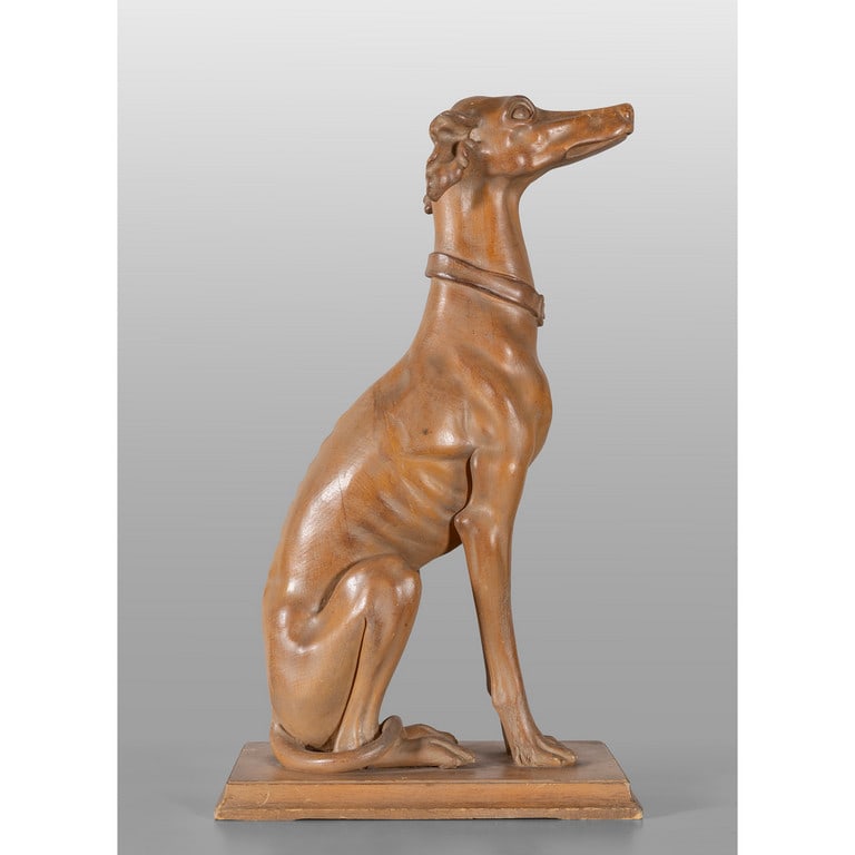 Levriero, scultura in legno h.cm.80 (1 of 2)