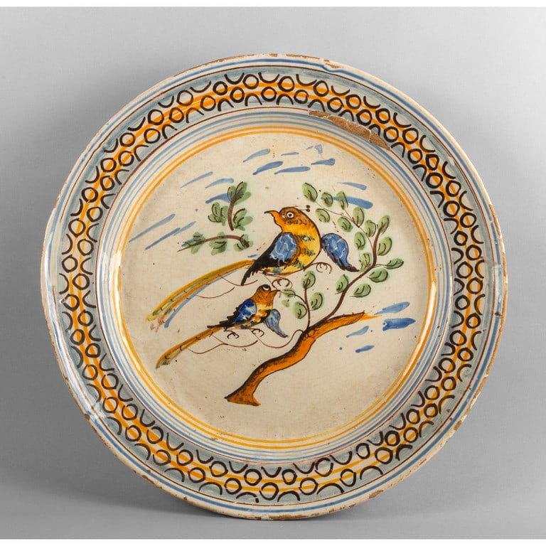 Piatto da pizza in maiolica policroma decorato (1 of 1)