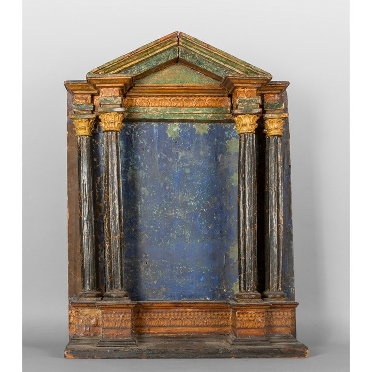 Tempietto in legno intagliato e laccato, (1 of 2)