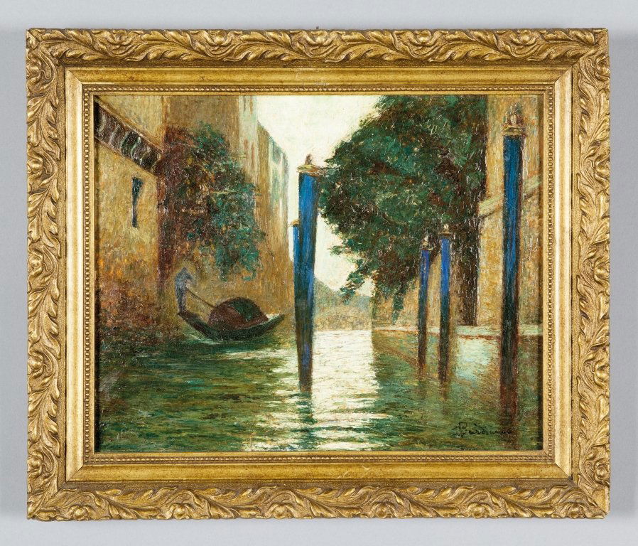 DARIO BARDINERO (1868-1909) Venezia olio: DARIO BARDINERO (1868-1909) Venezia olio cm.35x28 f.to in b. a ds.