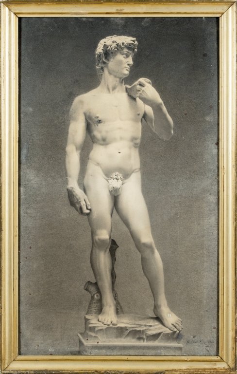 "David" disegno f.to V. del Pace e d.to: "David" disegno f.to V. del Pace e d.to 1882 cm. 70x117