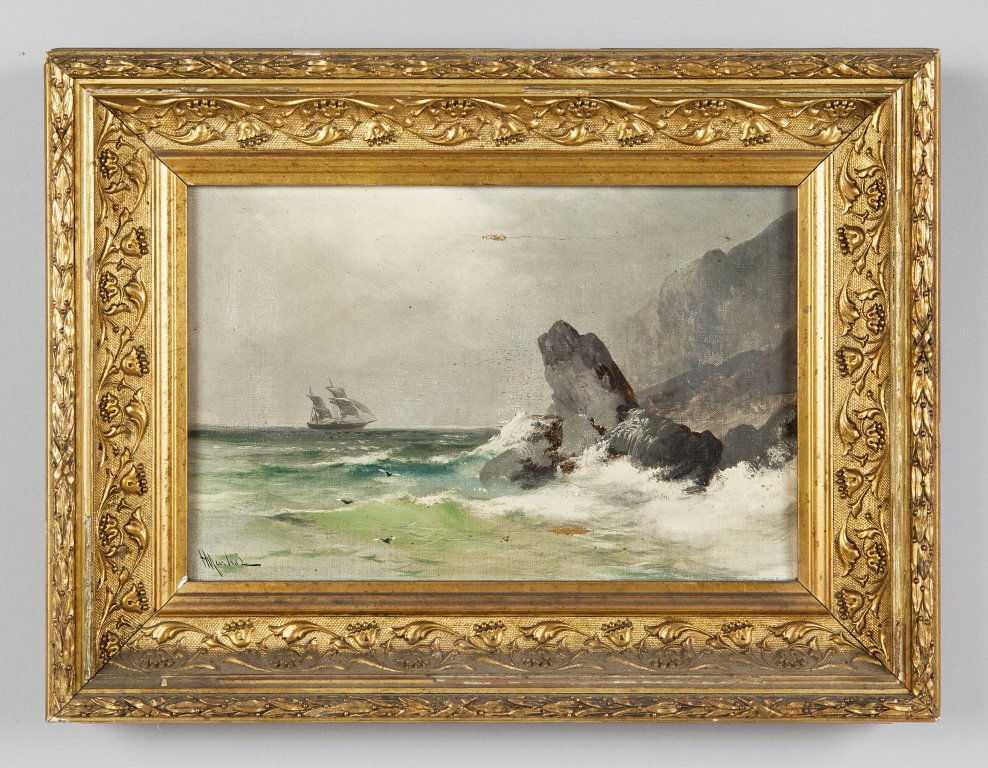 HENRY MARKO' (1855-1921) Veliero: HENRY MARKO' (1855-1921) Veliero all'orizzonte olio cm.30x20