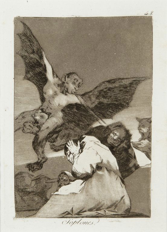 Francisco Goya y Lucientes (Fuente de Todo: Francisco Goya y Lucientes (Fuente de Todo 1746-Bordeaux 1828) Soplones acquaforte e acquatinta mm 215x150 I edizione del 1799 Los Caprichos Harris 48