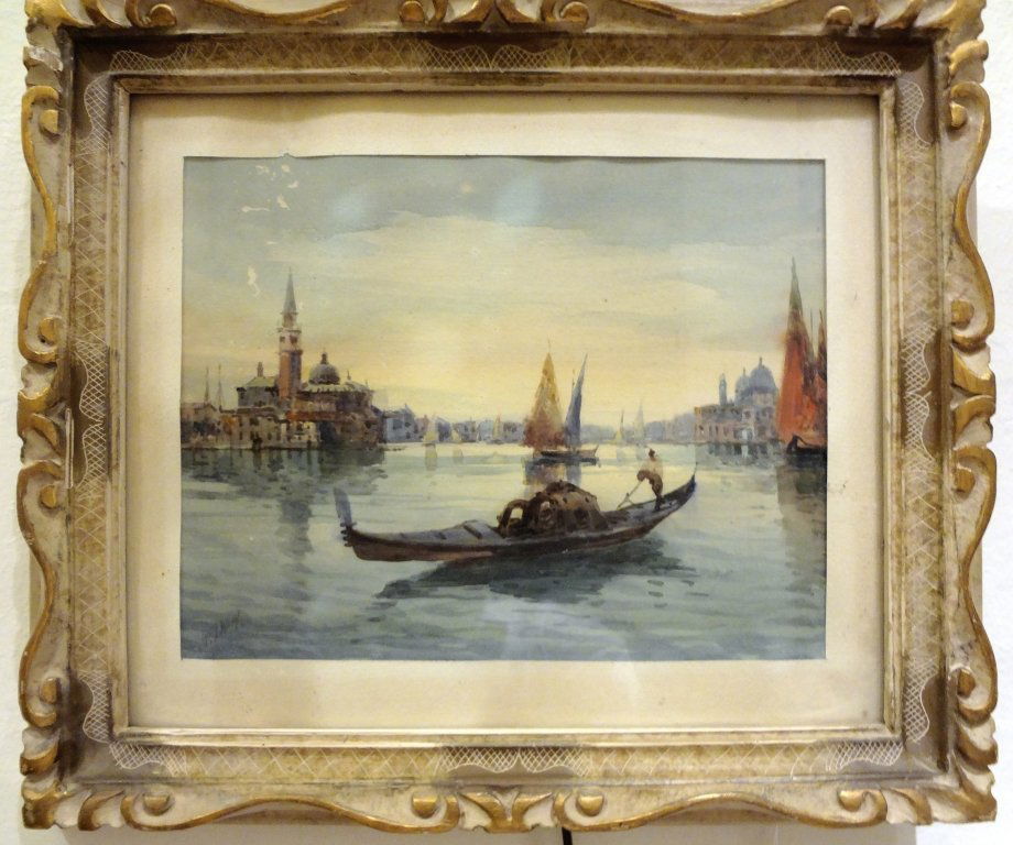 Giulio Zago Venezia acquarello: Giulio Zago Venezia acquarello cm.29x23 f.to in b. a s.