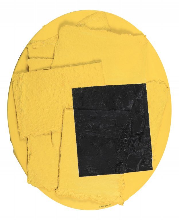 RAFAEL CANOGAR (1935-) Senza titolo: RAFAEL CANOGAR (1935-) Senza titolo 1998 olio su tela cm 60x50 firmato e datato in basso al centro sul retro: timbro di "Ovali Rotariani" e Christie's Untitled 1998 oil on canvas 23,64x19,7 in signed