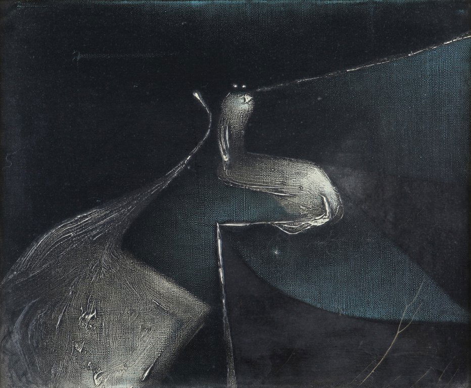 CHAB VICTOR (1930-) Dentro del sonido: CHAB VICTOR (1930-) Dentro del sonido 1970 olio su tela cm 50 x 60 firmato, datato e titolato sul retro provenienza: giÃ Collezione Gianni Bertini, Sestri Levante (Ge) Dentro del sonido 1970 oil on