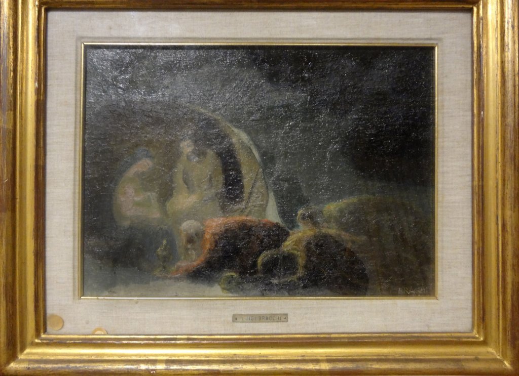 L.Bracchi Adorazione dei Magi olio su: L.Bracchi Adorazione dei Magi olio su tavoletta cm.36x27 f.to in b. a ds.
