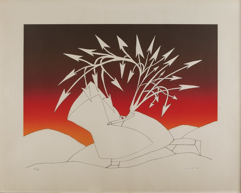 FOLON JEAN MICHEL (1934-2005) Senza titolo: FOLON JEAN MICHEL (1934-2005) Senza titolo serigrafia su carta 74,5x93,5 in esemplare 32/75 firmato in basso a destra numerato in basso a sinistra Untitled silkscreen on paper 29,35x36,84 in edition 3