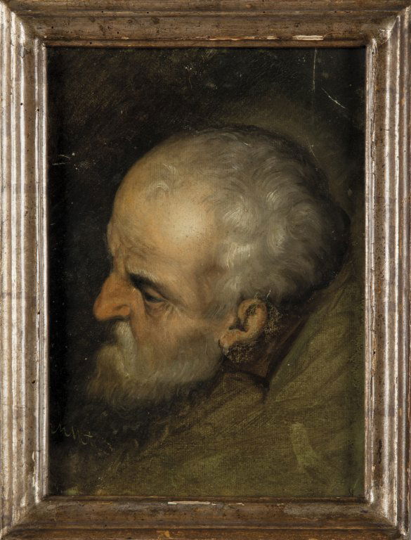 "Uomo con barba" olio sec.XIX cm. 21x31 (1 of 1)