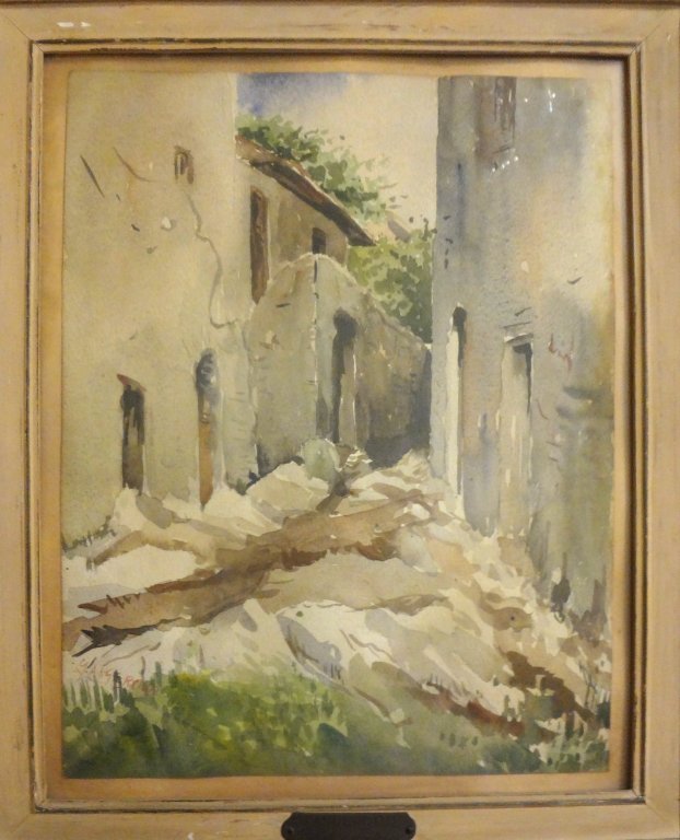 G.Angeroud Borgata montana acquarello: G.Angeroud Borgata montana acquarello cm.26x36 f.to in b. a s.