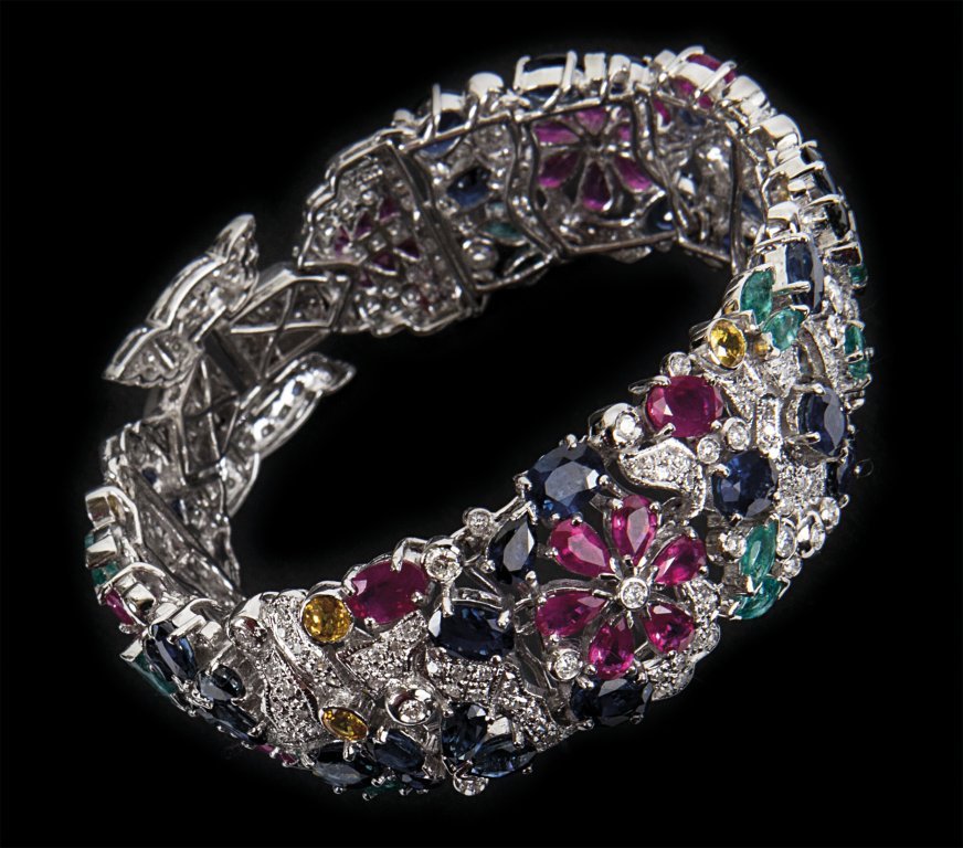 Bracciale in oro bianco con incastonati piccoli (1 of 3)