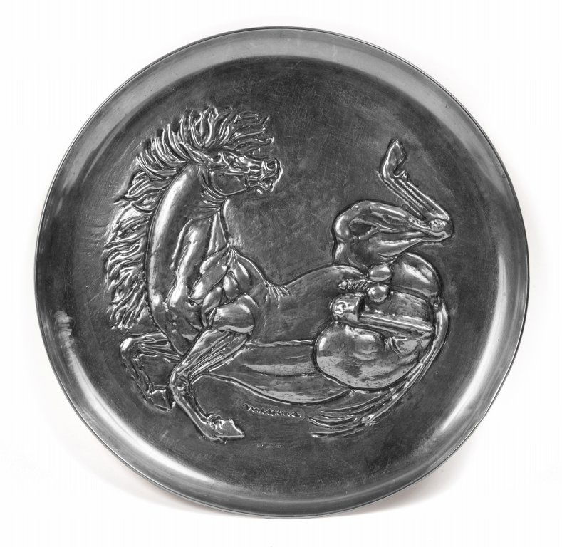 Piatto in argento firmato "Messina" e datato 1969 (1 of 1)