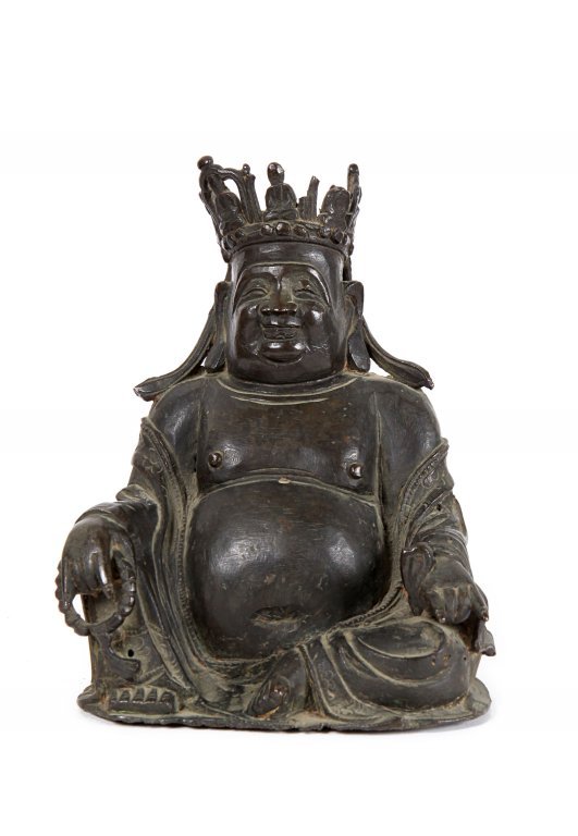 Budai in bronzo brunito, Cina sec.XVII  h cm (1 of 5)