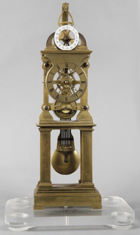 Piccola pendola scheletrica in bronzo, f.ta (1 of 1)