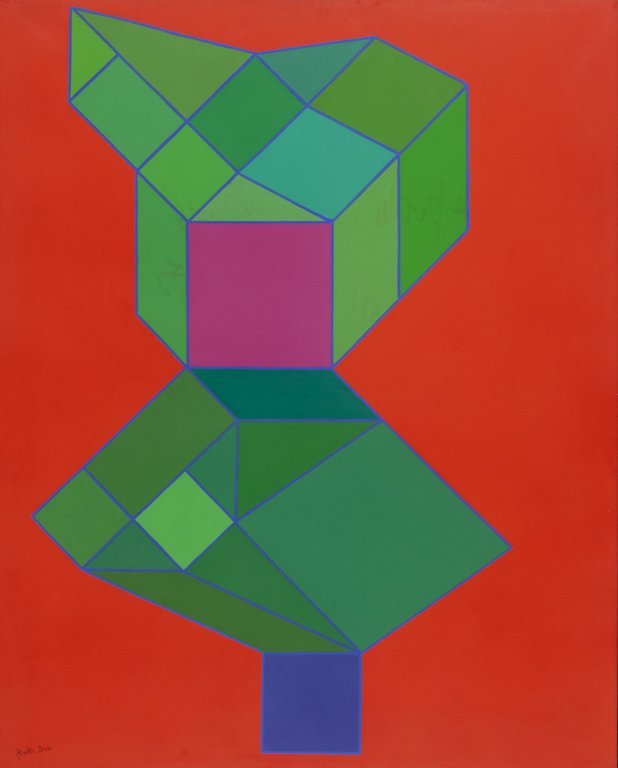 ACHILLE PERILLI (1927-) L'attrpatopi (sic): ACHILLE PERILLI (1927-) L'attrpatopi (sic) 2006 acrilici su tela cm 65x81 firmato e datato in basso a sinistra firmato, datato e titolato sul retro autentica dell'artista su foto L'attrpatopi (sic) 20