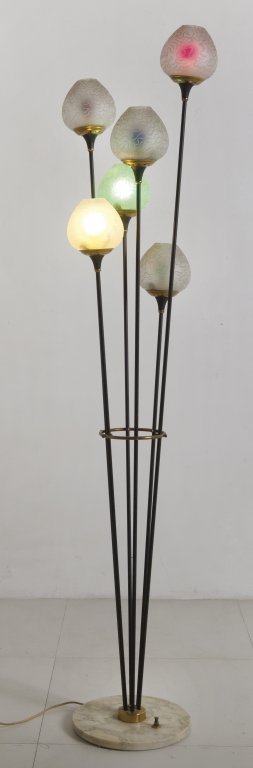 UNA LAMPADA DA TERRA, anni '50.  Marmo, tubo (1 of 1)