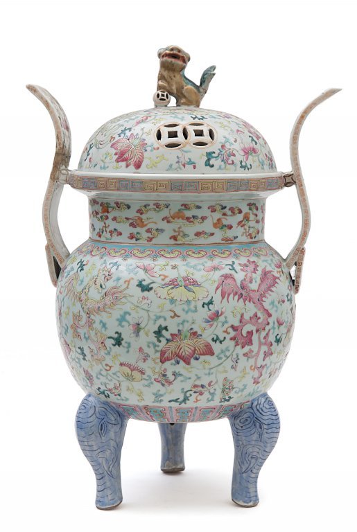 Incensiere in porcellana famiglia Rosa a decoro (1 of 1)