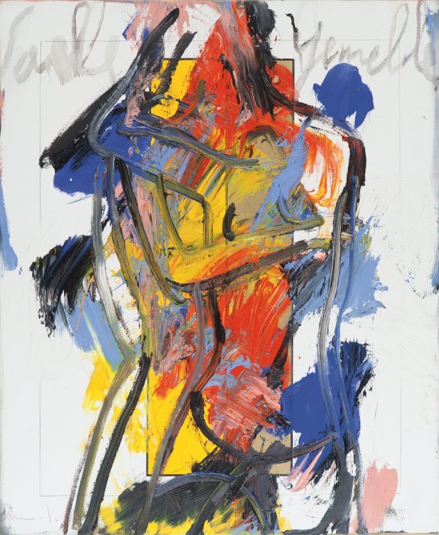 GIORGIO MOISO (1942-) Sorelle gemelle: GIORGIO MOISO (1942-) Sorelle gemelle 2002 olio su tela cm 60x50 firmato in basso a sinistra titolato in alto firmato, datato e titolato sul retro Sorelle gemelle 2002 oil on canvas 23,6x19,7 in signe