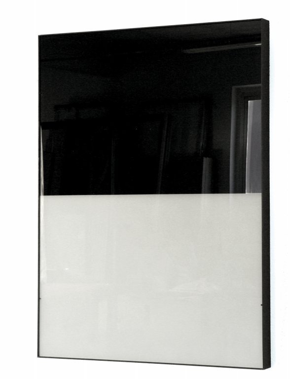 ALBERTO GARUTTI (1948-) Orizzonte, dedicato: ALBERTO GARUTTI (1948-) Orizzonte, dedicato ad A. F. 2003 smalto su cristallo, ferro cm 105x141 firmato e datato sul retro Orizzonte, dedicato ad A. F. 2003 enamel on crystal, iron 41,3x55,5 in signed