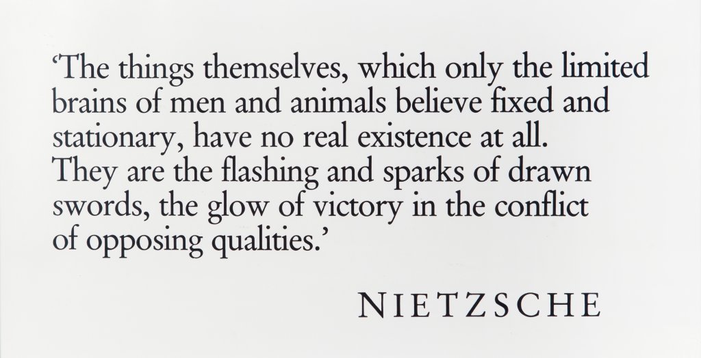 JOSEPH KOSUTH (1945-) "Pretext" Project: JOSEPH KOSUTH (1945-) "Pretext" Project 1989 stampa ai sali d'argento cm 36,5x69 esemplare 8/150 firmato, datato, numerato e timbro a secco sul retro bibliografia: Spazio Umano. Portfolio 1. Human Spa