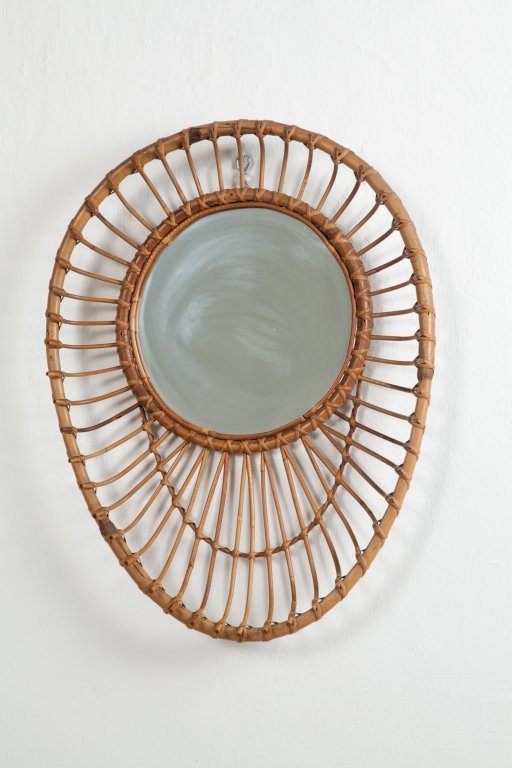 UNO SPECCHIO DA PARETE, anni '60.  Malacca, (1 of 1)
