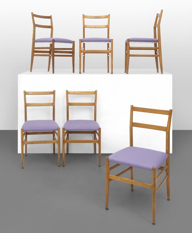 GIO PONTI  Sei sedie "Leggera" per CASSINA, (1 of 1)